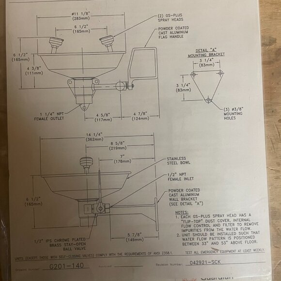 *New (Reg $528)* Wall Mounted Eye Wash Station - Picture 9 of 9